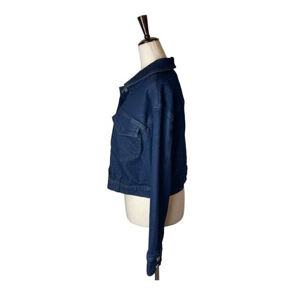 Good American Blue The 70s Icon Cropped‎ Denim Jean Jacket Size M - Picture 7 of 12